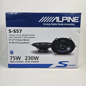 Alpine Car Speakers S-S57 230W Peak 75W RMS 6x8"/5x7" Type S Series 2Way Coaxial - Picture 1 of 6