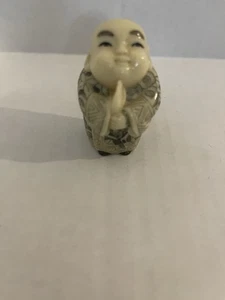 Vintage Alabaster Stone Man Hand Painted Carved Signed - Picture 1 of 5