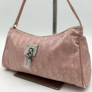 CHRISTIAN DIOR Trotter D Metal Fitting Accessory Pouch Pink Authentic - Picture 1 of 11