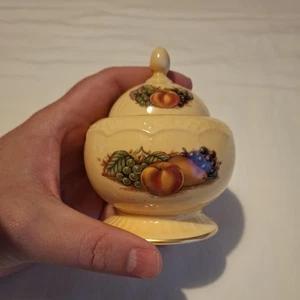 Aynsley Orchard Gold trinket pot with lid small 11cm high - Picture 1 of 2
