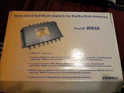 Zinwell Wide Band 6x8 Multi Switch For Ka/ku Bands Dish Atenna #WB68 - Image 1 of 4