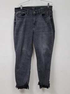 Pantalones de mezclilla Judy Blue para mujer 18 W desgastados negros/delgados elásticos dobladillo crudo torneado  - Imagen 1 de 8
