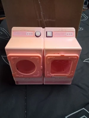 Barbie 1990 "Pink Sparkles" lavadora secadora electrodomésticos no funciona Foto 1 de 4