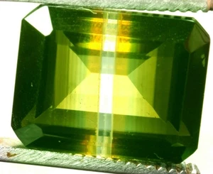 20.65 Cts. Natural Brazilian Bi-Color Tourmaline Emerald Cut Certified Gemstone - Picture 1 of 4