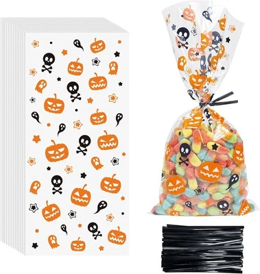 Bolsas de golosinas de celofán de Halloween, caramelos transparentes de 5 x 11 pulgadas 5 "x 11", A  Foto 1 de 4