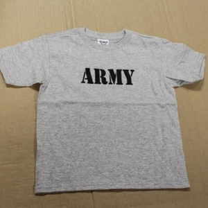 Army Screen Print Toddler Gray Unisex T-Shirt 2T Military - Picture 1 of 3