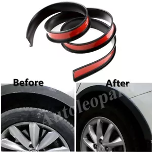 Universal 1.5m Fender Flares Rubber Guard Black Front+Rear Flexible Car Body 1x - Picture 1 of 8