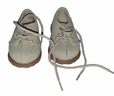 Faux Leather baby shoes size 2 ties top stitching - Image 1 of 4