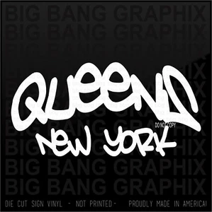 Queens New York NATIVE Home State City Graffiti Decal Sticker Car Window Love - Foto 1 di 3