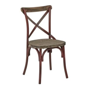 Somerset Metal Red Dining Chair with Wood Seat - Picture 1 of 4