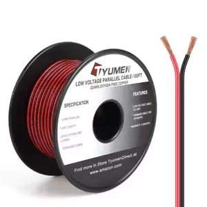 TYUMEN 100 PIEDI 22 calibro 2 pin 2 colori rosso nero collegamento cavo elettrico LED... - Foto 1 di 6