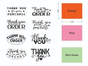 Set of 50 Thank You Stickers / Size - 2.25" x 1.25" - Picture 1 of 9