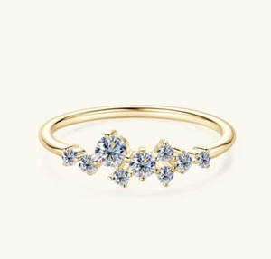Moissanit Ring Damen vergoldet Atemberaubendes Design - Bild 1 von 2