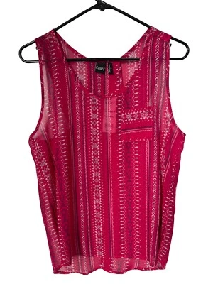 Cruel Top Transparente a Rayas Estampado Geométrico Transparente Mujer M Sin Mangas Bolsillo Rosa NUEVO Foto 1 de 4