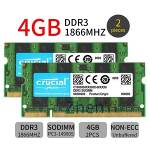 Crucial 8GB 2x 4GB 1866MHz DDR3 PC3-14900S SODIMM 204Pin Laptop Memory SDRAM BT - Picture 1 of 9