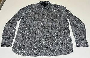 Ted Baker Shirt Mens Size 6 Button Up Long Sleeve Geometric All Over Print - Picture 1 of 11