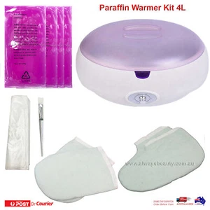 4L Paraffin Wax Bath Warmer Kit +Brush +Booties Mitts +Liners +4 Block LAVENDER - Picture 1 of 6