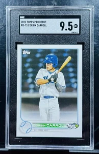 CORBIN CARROLL -2022🔥TOPPS PRO DEBUT “PROSPECT”#PD-73 / SGC MT 9.5 🔥HOPS  - Picture 1 of 12