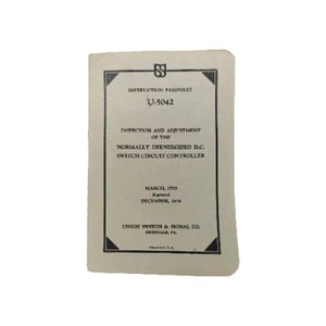 Union Switch & Signal Co Folleto de instrucciones Manual U-5042 Señal de ferrocarril (r)  - Imagen 1 de 4