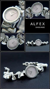 ALFEX niedliche Designer Damenuhr SWISS MADE hochglanz-poliert Luxus 5528-102 - Bild 1 von 1