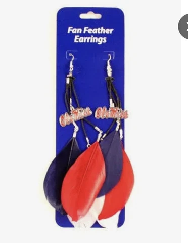 NCAA Ole Miss Rebels Feather Earrings Cover