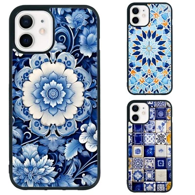 For Apple iPhone X 10 11 12 13 14 15 Full Body Case turkish tiled blue - Image 1 of 4