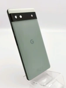 Genuine Pull Google Pixel 6A Sage Battery Back Cover With Middle Frame Grade C - Zdjęcie 1 z 4