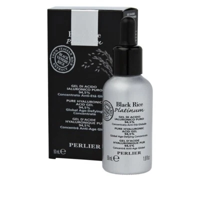 Perlier Black Rice Platinum Pure Hyaluronic Acid 94.5% Jumbo 1.6oz. New & Sealed - Image 1 of 3