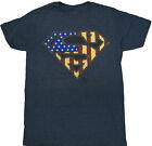 Superman American Faux Embroidery Adult T-Shirt - DC Comics, Superhero, Indepen
