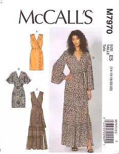 McCall's 7970 ~ Loose-Fitting Pullover Dress in Two Lengths- Flounce ~Size 14-22 - Picture 1 of 4