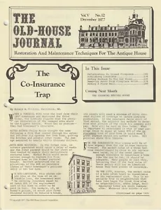 The Old-House Journal Band 5 Ausgabe 12. Dezember 1977 - Bild 1 von 1