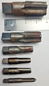 Various Fluted Pipe Threading Taps 1", 3/4"-14, 3/8"-18, 3/8"-24, 1/4"-18 NPT - Picture 1 of 14