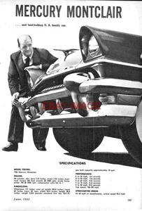 1955 Mercury MONTCLAIR Vintage Original McCahill Motor Car Road Test Report 9/86 - Picture 1 of 1