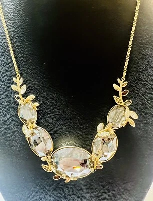 "Collar grande de cristal gris chapado en oro Swarovski 15-17""" Foto 1 de 4