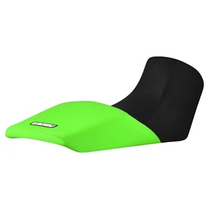 2004-2011 Suzuki DL 650 V-Strom Seat Cover Enjoy BLACK FRONT FLO GREEN REAR #398 - Picture 1 of 4
