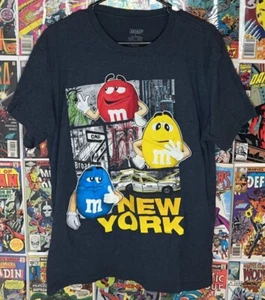 Vintage M&M’s New York Shirt Mens L Gray Retro Funny - Picture 1 of 4