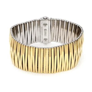 Chimento 18k Two Tone Gold Reversible 31mm Wide Flex Bracelet 94gr LIQUIDATION! - Picture 1 of 5