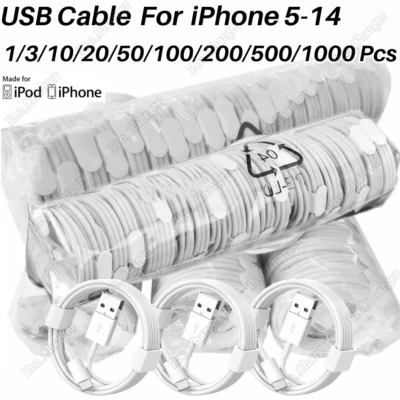 Lote de cabo carregador USB para iPhone 6 7 8 Plus SE X XS XR 11 12 13 14 Pro Max - Imagem 1 de 4