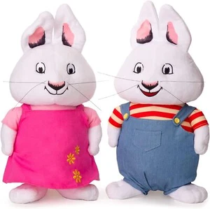 Max and Ruby Rabbit Bundle White Bunny Plush Doll Set Kids TV Show Toy - Picture 1 of 9