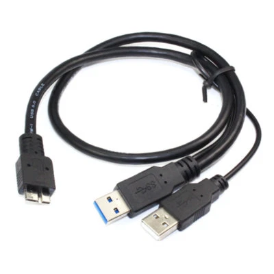 1.6ft USB 3.0 Y Cable Cord For Mac 1TB STBW1000900 Seagate Backup Plus Portable - Image 1 of 4