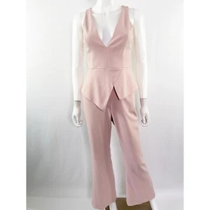 Jay Godfrey Pale Pink Sleeveless MCMURRAY Jumpsuit Size 2 Peplum Flare Leg - Picture 1 of 11