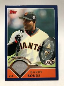 2005 Topps MVP 2003 Barry Bonds Game Used Jersey /400 San Francisco Giants BBR6