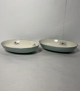 Franciscan Gladding McBean Silver Pine MCM Atomic 2 cuencos ovalados para servir 8,5” - Imagen 1 de 8