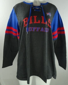 Buffalo Bills NFL Fanatics Plus Size Women's Lace-Up Shirt - Picture 1 of 5