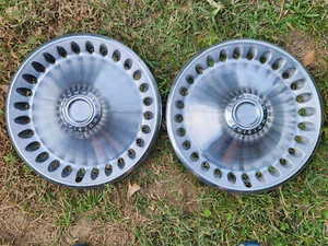 2 Plymouth Satellite Valiant Barracuda Cuda 14in Wheel Covers Hubcaps 1970 71 72 - Picture 1 of 6