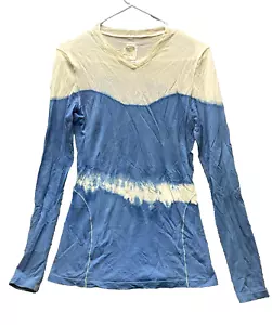Ramblers Way Shirt Medium elfenbein blau zweifarbig Wolle V-Ausschnitt USA Pullover Damen - Bild 1 von 9