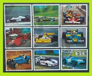 Francobolli Paraguay 1978 Auto da corsa - Francobolli Serie 9 Completi - Usati - Foto 1 di 2