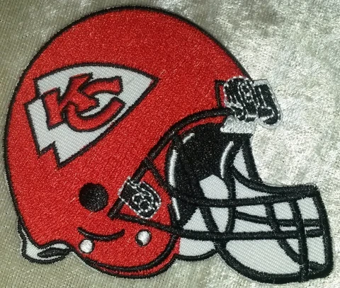 Kansas City Chiefs Helmet 3.5" Iron On Embroidered Patch ~FREE Ship! Cover