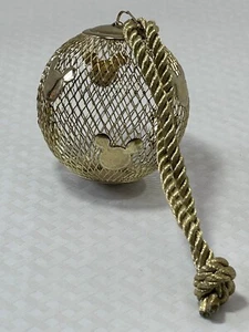 Disney Mickey Mouse Gold Metal Wire Mesh Christmas Ornament 3" Diameter - Picture 1 of 9