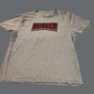 Camiseta Hurley Para Hombres Gris Rojo Logo Gráfico Cabincore Earthcore Bosque Punk Años 90 - Imagen 1 de 5